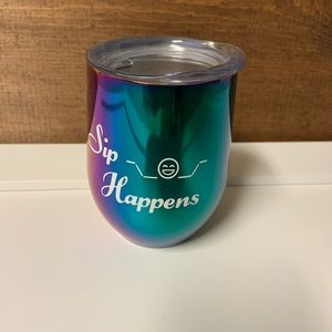 Rainbow holographic wine mug.